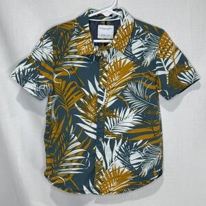 Denim & Flower Ricky Singh Boys Tropical Button Down Size 5/6 Palm Leaf Resort